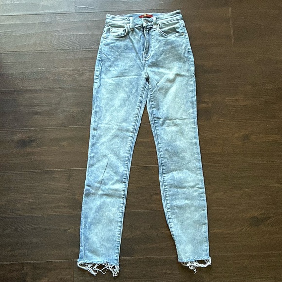 7 For All Mankind Light Blue Distressed Jeans Size 24 - Picture 1 of 6